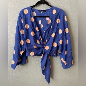 ZARA polka dot kimono blouse